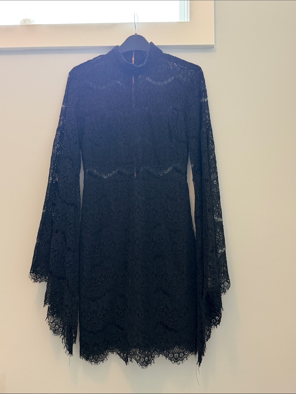 Lulu's Black Lace Long-Sleeve Mini Dress
